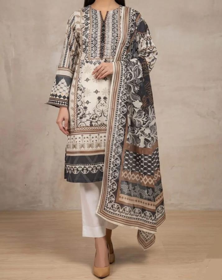 3 Piece Lawn Suit- Embroidered (Unstitched)